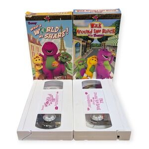Barney VHS Tape Lot What a World We Share Walk Around the Block Lyrick Studios